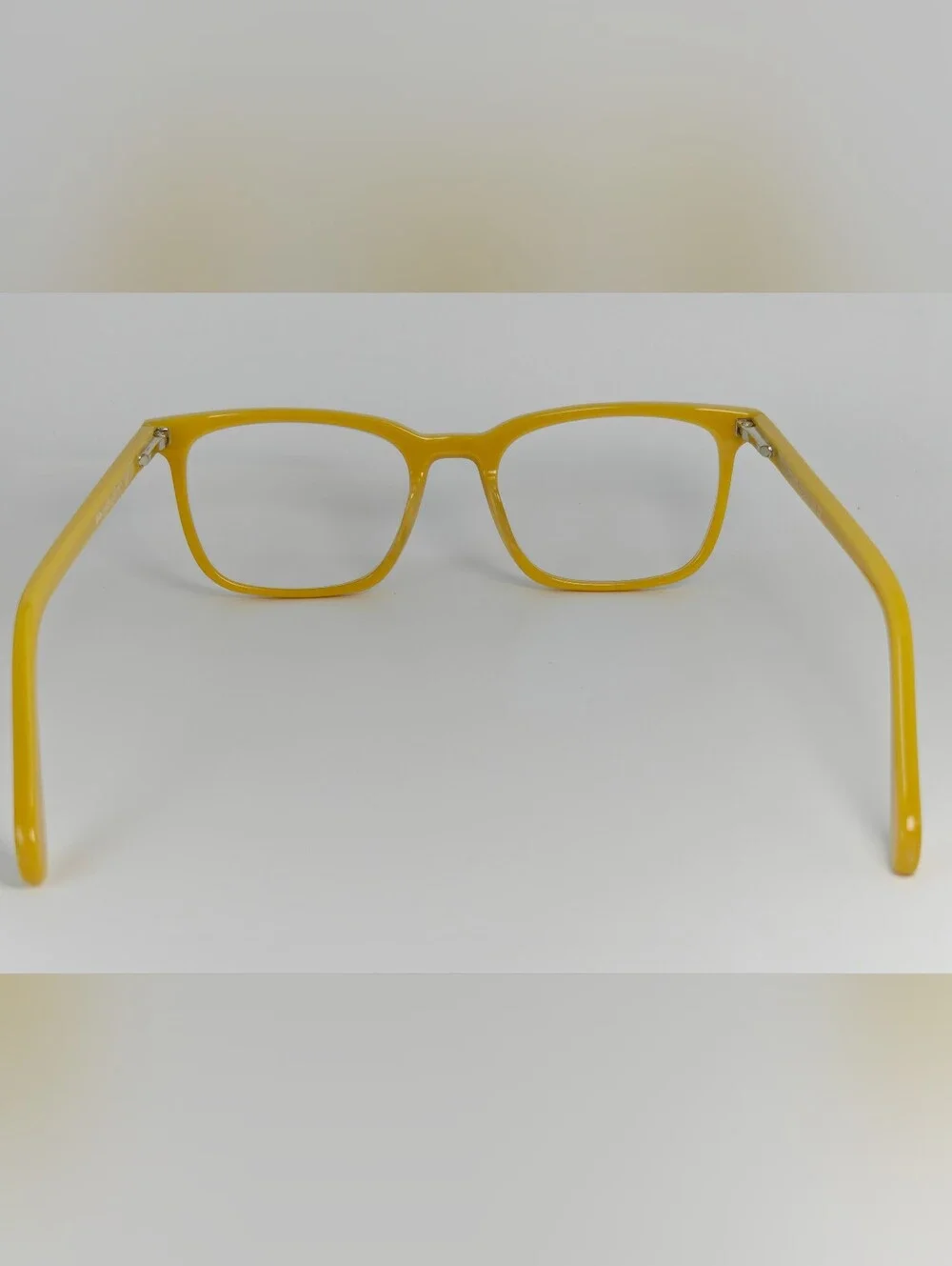 Etched. Mustard Yellow Eyeglass Frames Trendy Color. Rectangular.